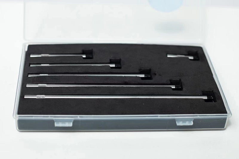 LLDSIMEX Dial & Electronic Indicator Extension Stem Rod Set 6 Piece 1", 2", 3", 4", 5", 6" Combine to 0-21" Include Plastic Case - Image 1